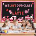 Valentine's Day Bulletin Board Decorations Valentines Day Coffee Cup Bulletin Board Classroom Decorations Heart Latte Theme Cutouts for School Classroom Chalkboard Wall Door Party Decor