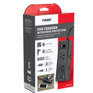 PRIME USB CHARGER WITH SURGE PROTECTION PBBUC032