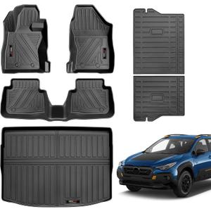 Custom for 2024 2025 2026 Subaru Crosstrek/Impreza Floor Mats & Cargo Liner & Backrest Mat Set All Weather TPE Rubber Crosstrek/Impreza Accessories (for 2024-2026 Subaru Crosstrek/Impreza Full Set)