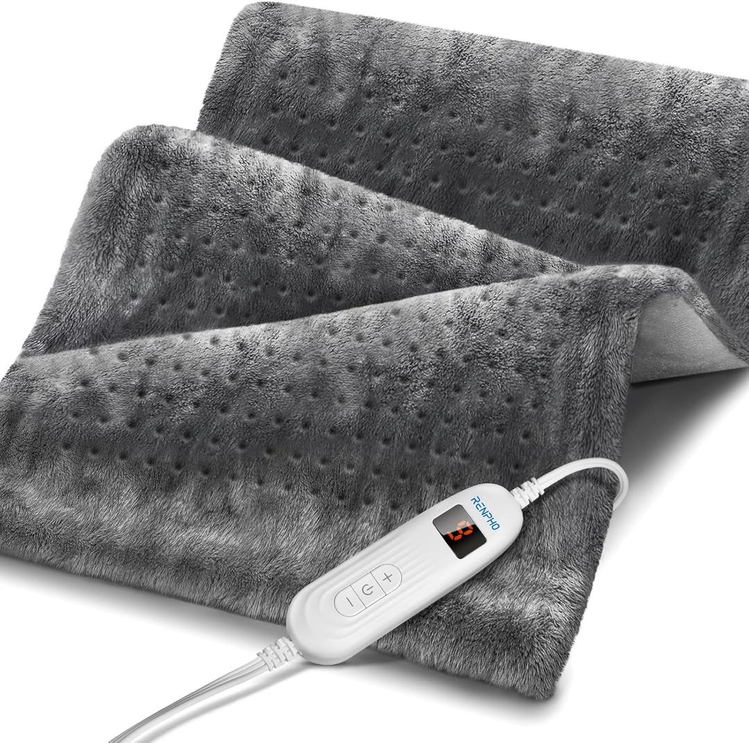 RENPHO Electric Heating pad for Back, Valentines Day & Birthday Gifts for Her Him, Heating Pads for Neck and Shoulder, FSA Eligible HSA Store, Auto-Off, ETL Certified, Extra Large 12"x24"