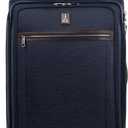 Travelpro Platinum Elite Softside Expandable Checked Luggage, 8 Wheel Spinner Suitcase, TSA Lock, Men and Women, True Navy Blue, Checked Medium 25-Inch