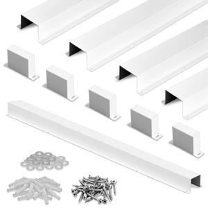 Moxweyeni 1 Pack Mini Split Line Set Cover, Metal, 4x4 in x 3.3 ft, White