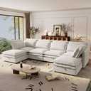 Harper & Bright Designs Modern Modular Corner Sofa Sectional with 2 Storage Ottomans, Free Combination L-Shaped Couch Set with Double-Layer Cushion for Living Room, Beige 
