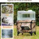Indestructible Heated Cat House for Outside Winter, 100% Waterproof, Safe Escape Door, Insulated Outdoor Cat Shelter with Heater for Feral Barn Cat Kitty (Desert Camouflage, 26"x16"x18")