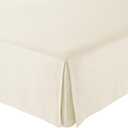Amazon Basics Lightweight Pleated Dust Ruffle Bed Skirt, Wrinkle & Fade Resistant, Machine Washable, Full, Beige