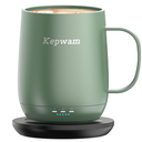 Kepwam Self Heating Coffee Mug T2, 16oz Smart Heated Coffee Mug, 150 Min Battery Life - Hot up to 149 Temperature Control Coffee Mug Warmer, Gifts for Dad Mom (No APP) (Sage Green)