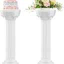 Colingmill 2 Pcs Wedding Roman Column Greek Pillars Stand Plastic Wedding Pillars Columns for Ceremony Flowers Plant Holder for Ceremony Event Party (Vintage,10.63 x 10.63 Inches)