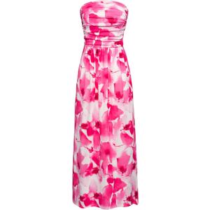 GRACE KARIN Women Strapless Dress Casual Loose Ruched Long Maxi Dress with Pockets (XX-Large, Pink Flower)
