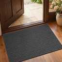Dirt Trapper Door Mat 20"x 32",Non Slip Washable Doormat,Stain Removal and Absorbent Welcome Mat,Dog Door Mats,Low Profile Entrance Floor Mats for Front Back Door,Dark Grey