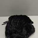 HOMBYS Fluffy Shaggy Cover for Papasan Chair Cushion, Plush Faux Fur Slipcover ONLY, (Without Cushion) Removable Soft Papasan Cushion Covers with 8 Ties, (Black, 55"x55")