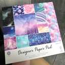 Shimmer Sky Galaxy Watercolor 12x12 Paper Pad Pack Scrapbook Cardstock Decorative Patterned Paper for Card Making Journaling Planner Origami Scrapbook Paper Scrapbooking Supplies