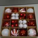 44Pcs Christmas Ball White and Red Christmas Ornaments Set for Valentine's Day Backyard Holiday Wedding Party Decor with 12 pcs 2.36 and 32 pcs 1.18 Mini Xmas New Year Decorations Ornaments Balls