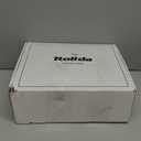 Rollda Cowboy Boots for Men Western Boots Men's Square Toe Chunky Heel Mid-Calf Boots Classic Embroidered Pull On Tabs (8, Brown)