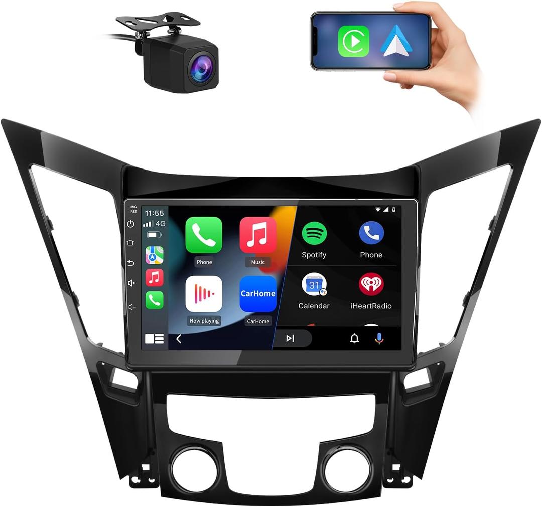 Android 13 [2GB+64GB] Car Radio Compatible for Hyundai Sonata 2011-2015 with Reverse Camera, 9 Inch Touch Screen with GPS/FM/WiFi/USB, Support SWC Wireless CarPlay Android Auto