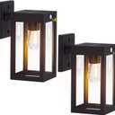 2 Pack Solar Porch Lights Outdoor,Solar Wall Lights with 3 Lighting Modes&Motion Sensor, Dusk to Dawn Sconce Lights Wall Mount,Exterior Wall Lantern Light Fixture for House, Garage,Patio,Shed (Black)