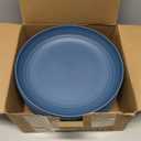 Deep Dinner Plates 10 Inch, Plastic Plates Reusable, Unbreakable Wheat Straw Plates Set of 8, Microwave and Dishwasher Safe Serving Plate for Main Course - Blue