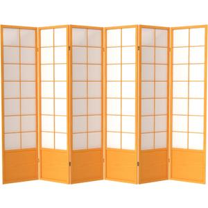 Red Lantern 6 ft. Tall Zen Shoji Screen - Honey - 6 Panels