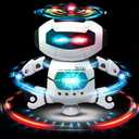 Musical Walking Dancing Robot Toy for Kids, Flashing Lights, 360 Body Spinning, Toddlers Bosys Girls Fun Figure Toy