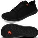 Men's Barefoot Wide Toe Box Shoes - Minimalist Barefoot Shoes with Zero Drop Sole Extra Wide Slip on Walking Shoes for Men (8 Wide, Wt03 | Black)