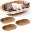 3 Pack Large Cat Scratcher Cardboard, Oval Cat Scratcher Bed Cat Scratch Pad Board Lounge Couch for Indoor Cats Bowl Shaped Cat Scratching Post Nest for Cats Grinding Claw Furniture Protector