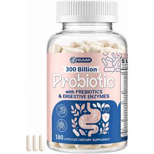 5-in-1 Probiotic Prebiotic Postbiotic, Digestive Enzymes & Herbs, 180 CT