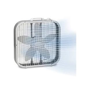 Lasko Weather-Shield Performance Box Fan, 3 Speeds, Innovative Wind Ring System for Up to 30% More Air, Carry Handle for Bedroom, Office, Home, 20 Inch, White, 3720 