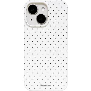for iPhone 14/13 Case Cute Fashion Polka Dot Aesthetics Women Girly Stylish Protective Soft Shockproof Phone Case White