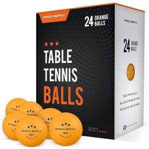 PRO-SPIN Ping Pong Balls - 3-Star Premium Orange Table Tennis Balls | High-Performance 40+ ABS Professional Quality | Ultimate Durability for Indoor & Outdoor Ping Pong Tables (Pack of 24)