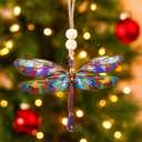 Geelin 6 Pcs Dragonfly Gifts for Women, Dragonfly Ornaments with Story Card, Dragonflies Decor Suncatcher Effect, Dragon Fly Stained Glass Effect for Mom Friend Birthday Gift