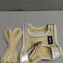 GAMUDA Small Pet Harness Collar and Leash Set, Step in No Chock No Pull Linen Fabric Soft Mesh Dog Vest Harnesses Reflective for Dogs Puppy Cats Kitten Rabbit (Khaki, S)