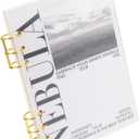 MultiBey A5 Binder 6-Ring Frosted Acrylic Binder Planner Cover with 45 Sheets Lined Paper, Personal Loose Leaf Binders, Gold Metal Round Rings a5 Planner Budget Binders, Lay Flat Design