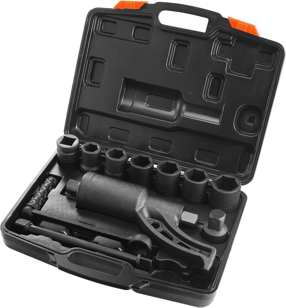 VEVOR Torque Multiplier, 1 Inch Drive Lug Nut Wrench/Multiplier Heavy Duty Torque Multiplier Wrench Set, 1:58 4800N.m Lug Nut Remover, Includes 8 Sockets (24-38mm) and Storage Case