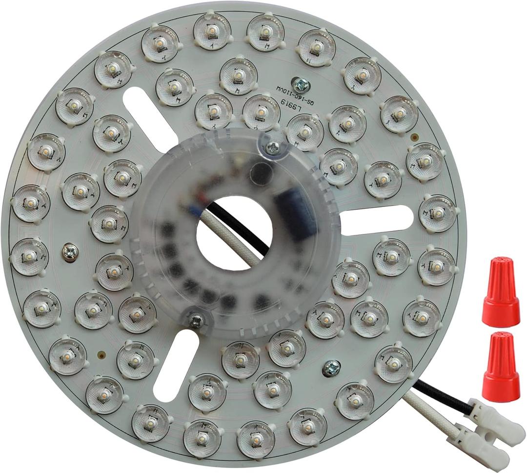 24W 6.3" Close to Ceiling Light Fixture, LED Ceiling Fan Light Kit Replacement, LED Light Board Panel with 3 Color Temperature Memory Function