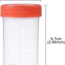 20Pcs 60ML Sterile Specimen Cups with Lids 2OZ Screw-on Cap Red Cover Measuring Containers Seal