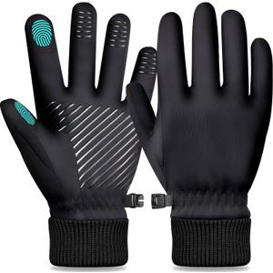 Waterproof Winter Gloves for Women and Men: Thermal Gloves with Touchscreen Fingers for Running in Cold Weather (Medium, Black)
