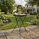 32" Round Folding Table, Portable Bar Height Folding Table with Detachable Legs, Round Foldable Table with HDPE Top for Standing Parties, Balcony, Event, Indoor Outdoor Use (Black, 2 Pack)