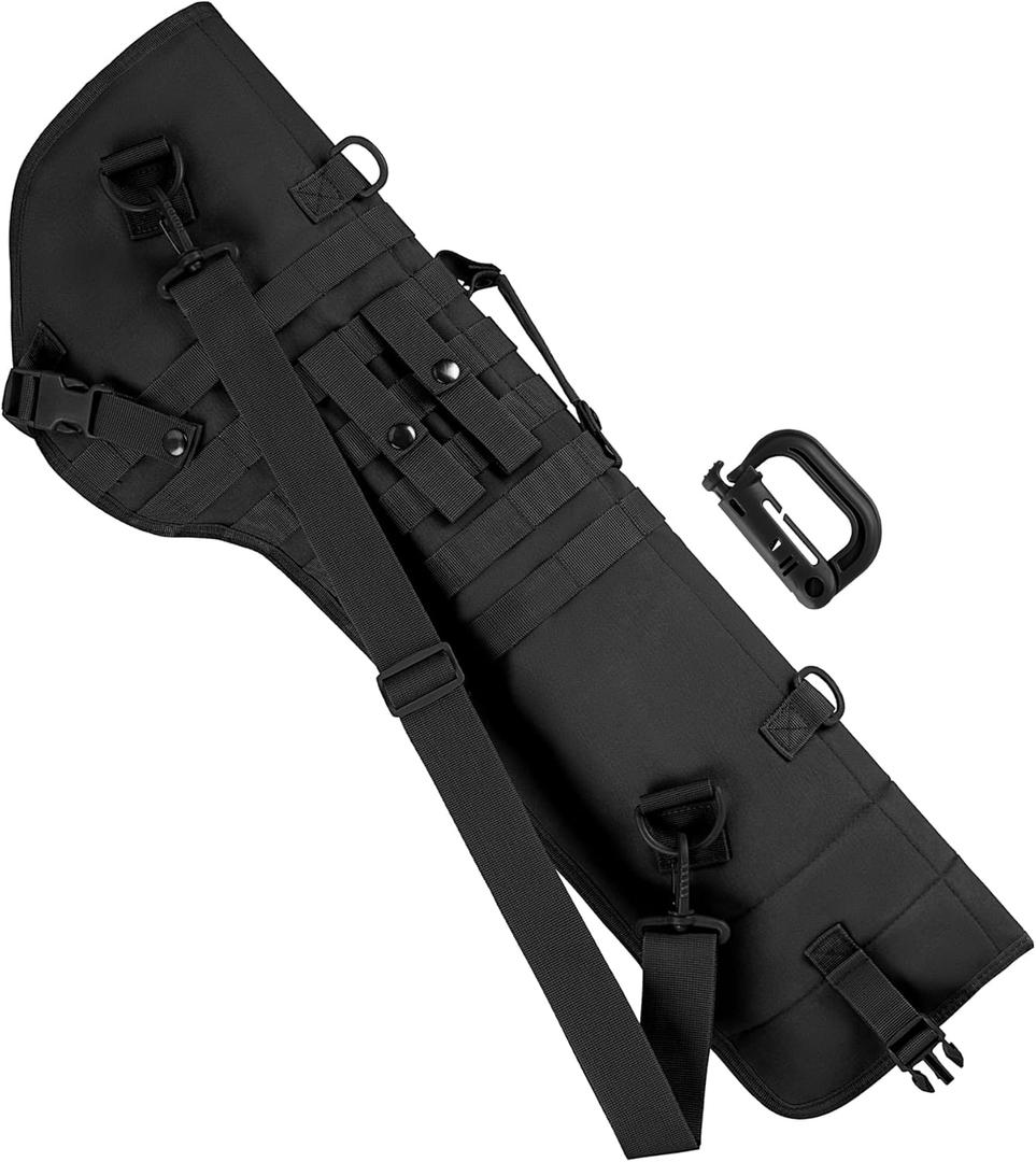 IronSeals 28 inch Tactical Rifle Scabbard Gun Holster Rifle Sling Case Bag Molle Bag for Shotgun Hunting (Black)