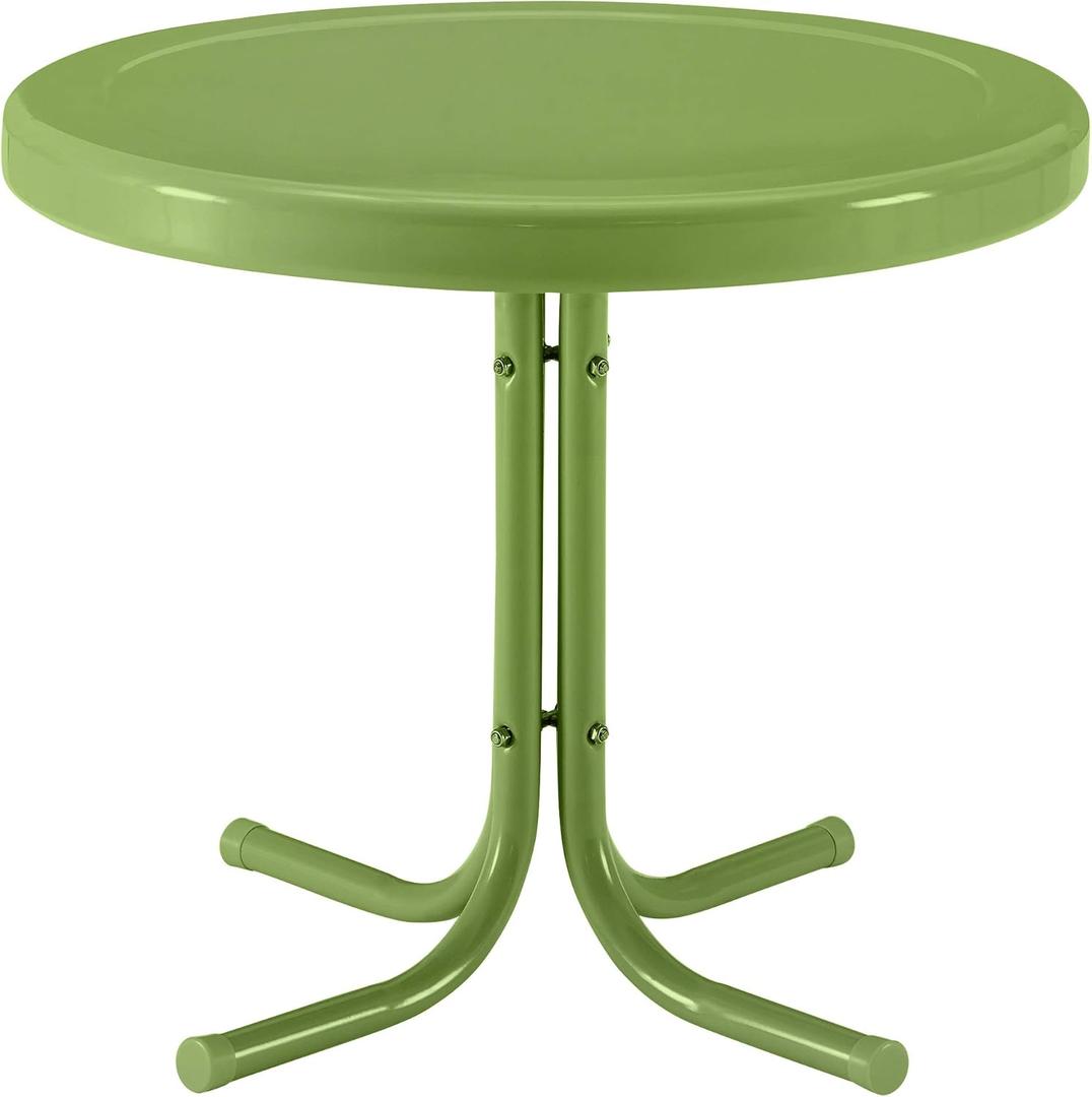 Crosley Furniture Griffith Weather Resistant Retro Metal Outdoor Side Table for Patio, Deck, Porch, Oasis Green