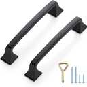 Ravinte 10PCS Pack Matte Black Kitchen Cabinet Handles Drawer Pulls 5 inch Hole Centers Cabinet Pulls Kitchen Cabinet Hardware Sturdy Big Square Base Dresser Pulls Cabinet Drawer Handles