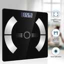 Smart Body Fat Scale - Accurate Digital Bathroom Scale with Bluetooth, 16 Essential Measurements Including Muscle Mass, Bone Mass, Body Water, BMI, and Visceral Fat【Black】