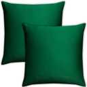 AVKA Studio Heavy Quality Satin Throw Pillow Covers - Emerald Green - Set of 2-12x12 Decorative Pillow Covers - with Lining and Zipper Closure - Faux Silk Luxury Toss Pillow for Couch Sofa - No Insert (12" x 12" (Pack of 2), Emerald Green)
