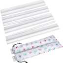 Mahjong Racks with Pushers, White Wooden American Mahjong Tile Pushers and Racks Set of 4, with White Printed Mahjong Racks Drawstring Bag, Mahjong Accessories (19.68 Inches)