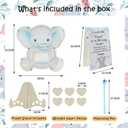 Elephant Baby Shower Decorations,Boy Baby Shower Guest Book Alternatives with Elephant Pen,Photo Frame and 60 Heart Wood Slices for 60 Guests,Gender Reveal Decorations