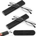 2 pack Reading Glasses for Men for Women, Anti-Blue Light, Ultra Thin & Light, Phone Stand, Unisexr