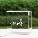 UNIQOOO Clear Acrylic Card Box w/Slot, Thick DIY Wedding Box Blank White Print, Large 10x10x5.5 in, for Reception Decoration Fundraiser Money Box Election Ballot Graduation Keepsake Party Favor