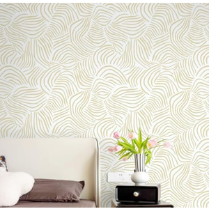 Pack Of 3 Dimoon 78.7" ｘ17.3'' Modern Peel and Stick Wallpaper Boho Contact Paper White Brown Geometric Wallpaper Striped Removable Self Adhesive Wallpaper for Countertops Bedroom Shelf Liner Waterproof Vinyl