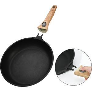 9.5 Inch Non Stick Skillet With Removable Handle, Frying Pan Non Stick Detachable Handle, Oven and Dishwasher Safe Omelette Pan, Egg Frying Pans Cooking Pan For All Cooktops (Granite, Round)