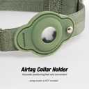 TSPRO Airtag Dog Collar with Airtag Holder Case, Lightweigh Dog Collar, Quick Release Buckle, Adjustable Breathable Durable, Ideal for Small Medium Large Dogs Walking and Training (Green Size 1)