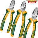 3-Piece High Leverage Pliers Set, 8" & 6" High Leverage Pliers, Black Polished