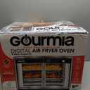 Gourmia French Door Air Fryer Oven - 37 Qt Large Capacity Convection Toaster Oven, FryForce 360, Digital Display, 12 Cooking Presets, Dehydrate, Fits 13 Pizza, Dishwasher-Safe, Stainless Steel